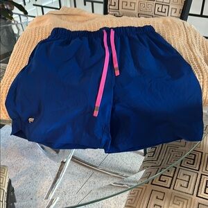 Men’s Blue Bathing Suit with Pink Accents